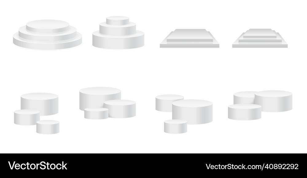 White podium round 3d empty with steps White podium round 3d empty with steps vector image