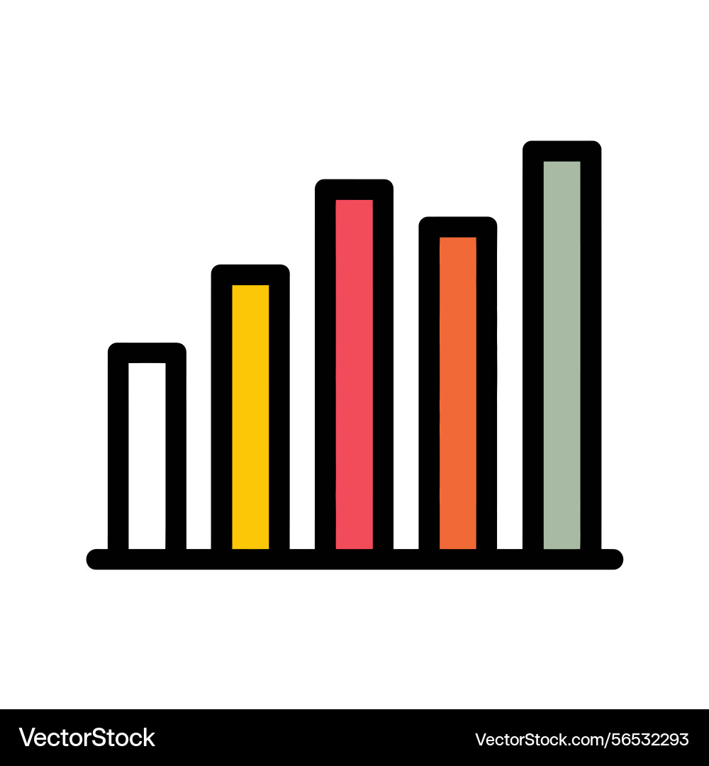 Bar chart graph growth data icon vector image