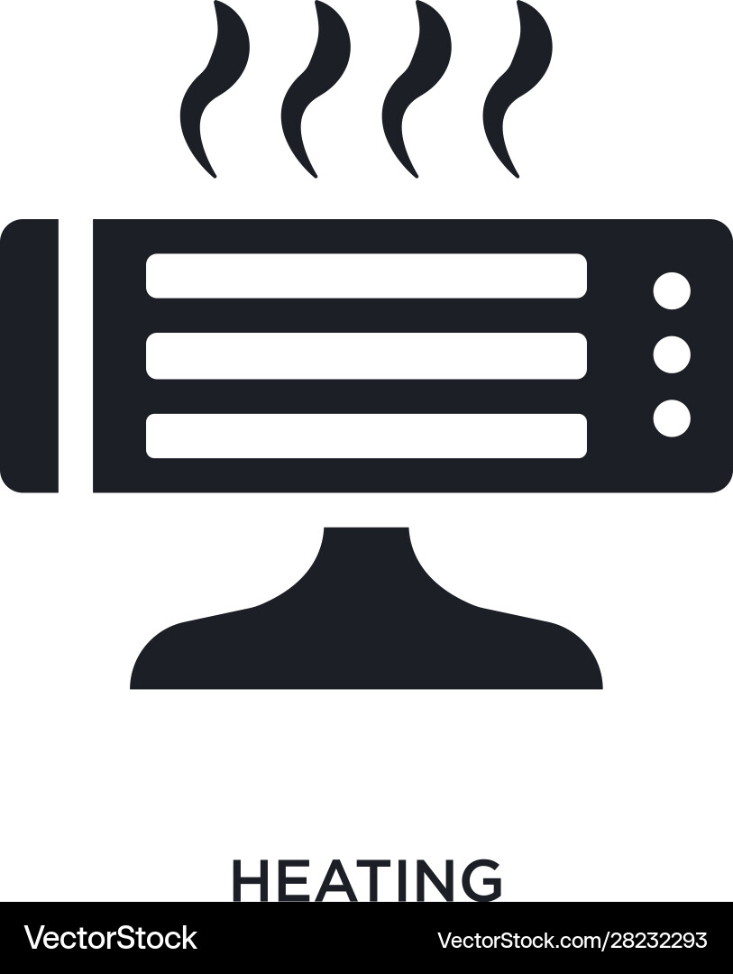 Black heating isolated icon simple element from vector image
