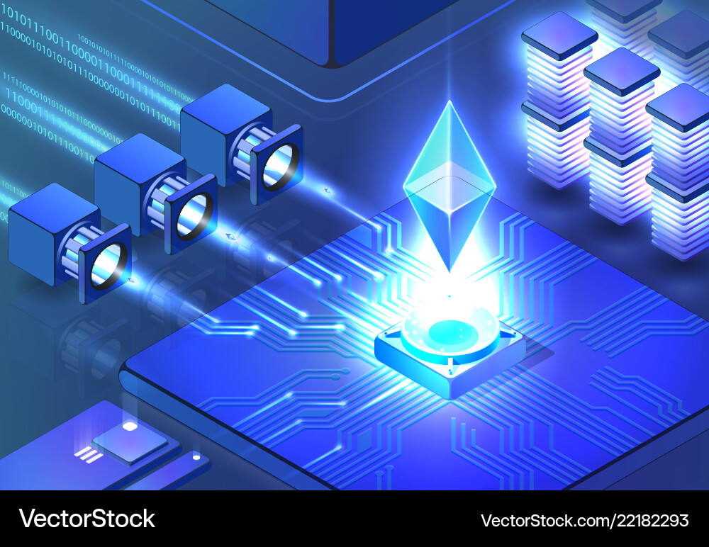 Blockchain Data Processing vector image