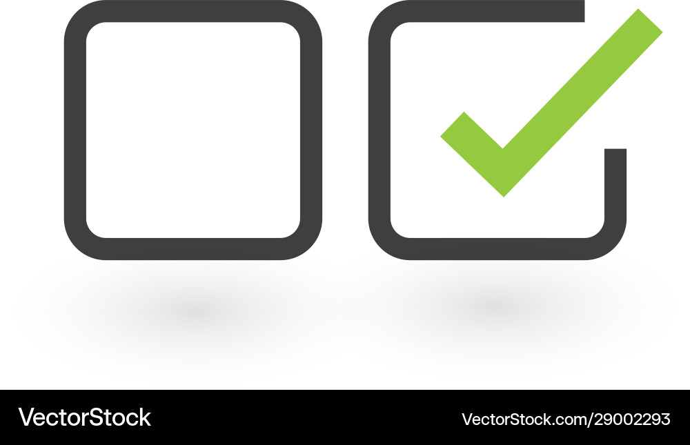 Check mark icon in square and blank vector image