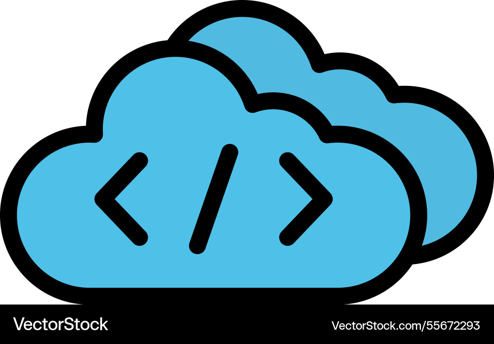 Cloud coding icon design vector image