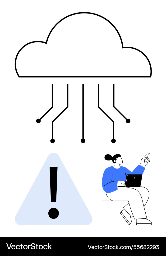Cloud computing with data flow connections user Cloud computing with data flow connections user Vector Image