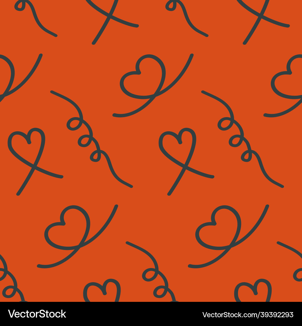 Curl and heart seamless pattern Curl and heart seamless pattern vector image