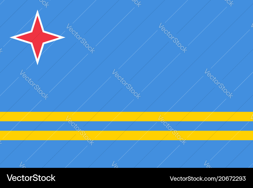 Flag of aruba official colors and proportions Flag of aruba official colors and proportions vector image