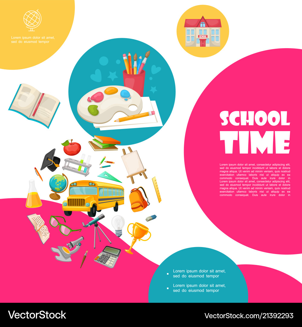 Flat back to school concept Royalty Free Vector Image