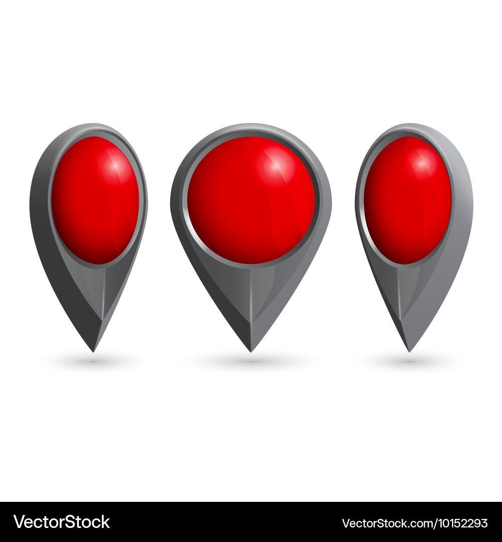 Glossy Map Pointer Icons vector image