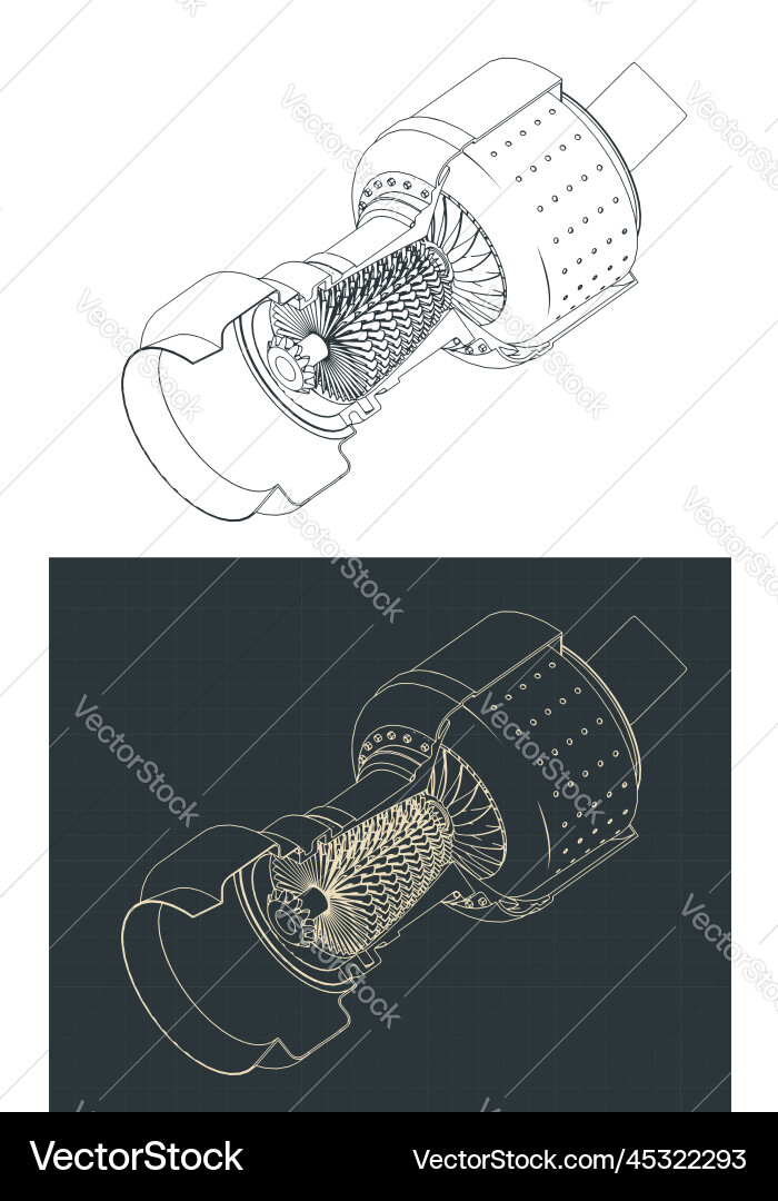 Industrial gas turbine engine Industrial gas turbine engine vector image