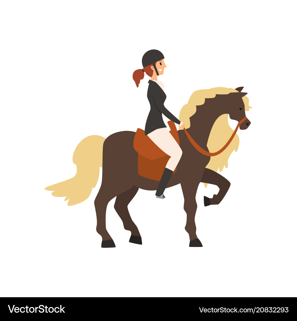 Junge Frau Reiten Pferdesportler Profi Junge Frau Reiten Pferdesportler Profi vektorbild