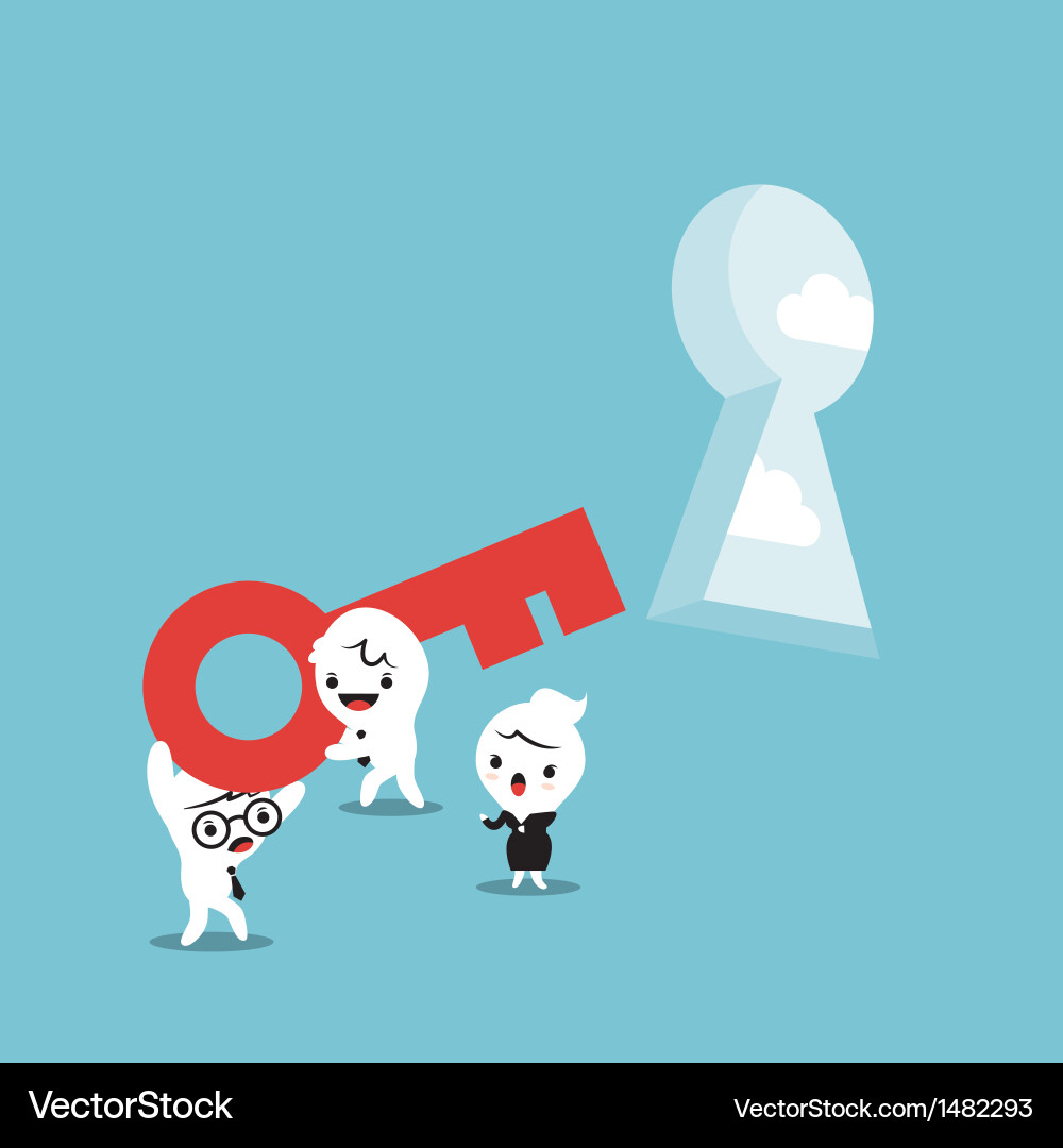 Key for solving problem vector image