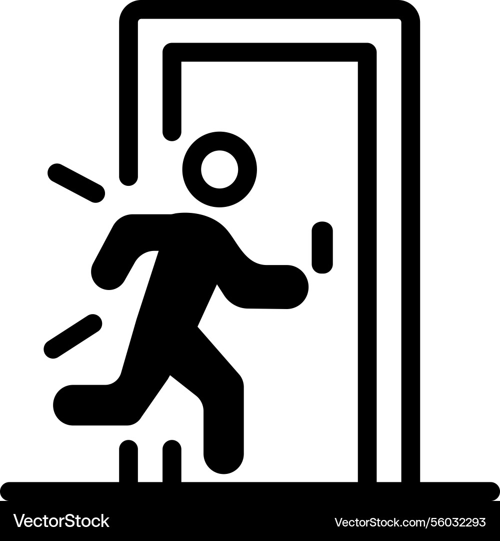 Line style icon of a character running from an eme Vector Image