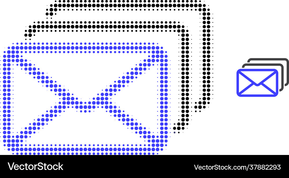 Mail queue halftone dot icon Vector Image