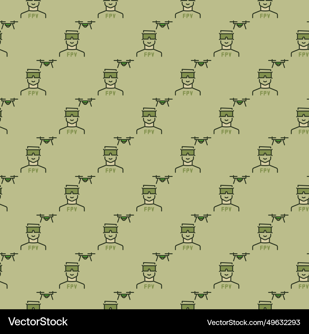 Man with fpv drone concept modern seamless pattern Man with fpv drone concept modern seamless pattern vector image