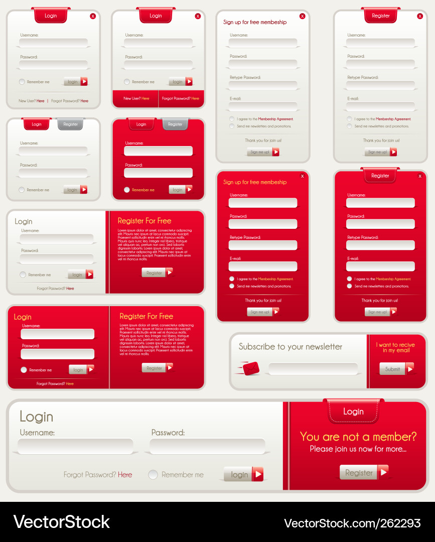 Modern Web UI Elements vector image
