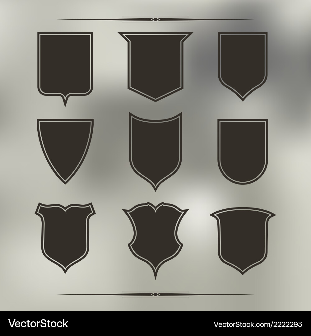 Nine Shield Forms Collection vector image