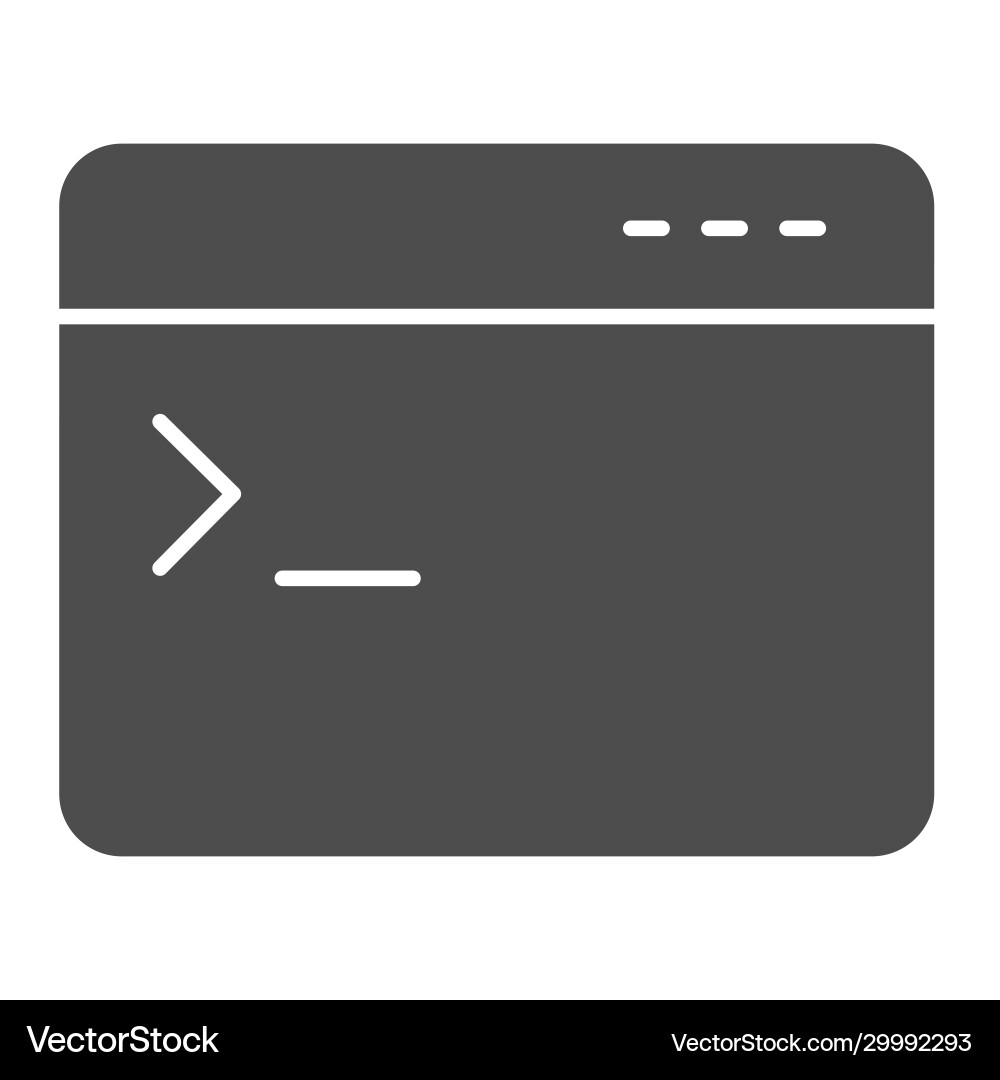 Program console solid icon application command Program console solid icon application command vector image