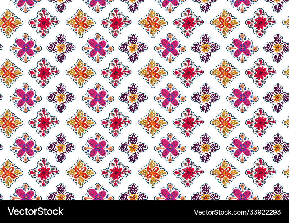 Seamless folk pattern with square elements Seamless folk pattern with square elements vector image