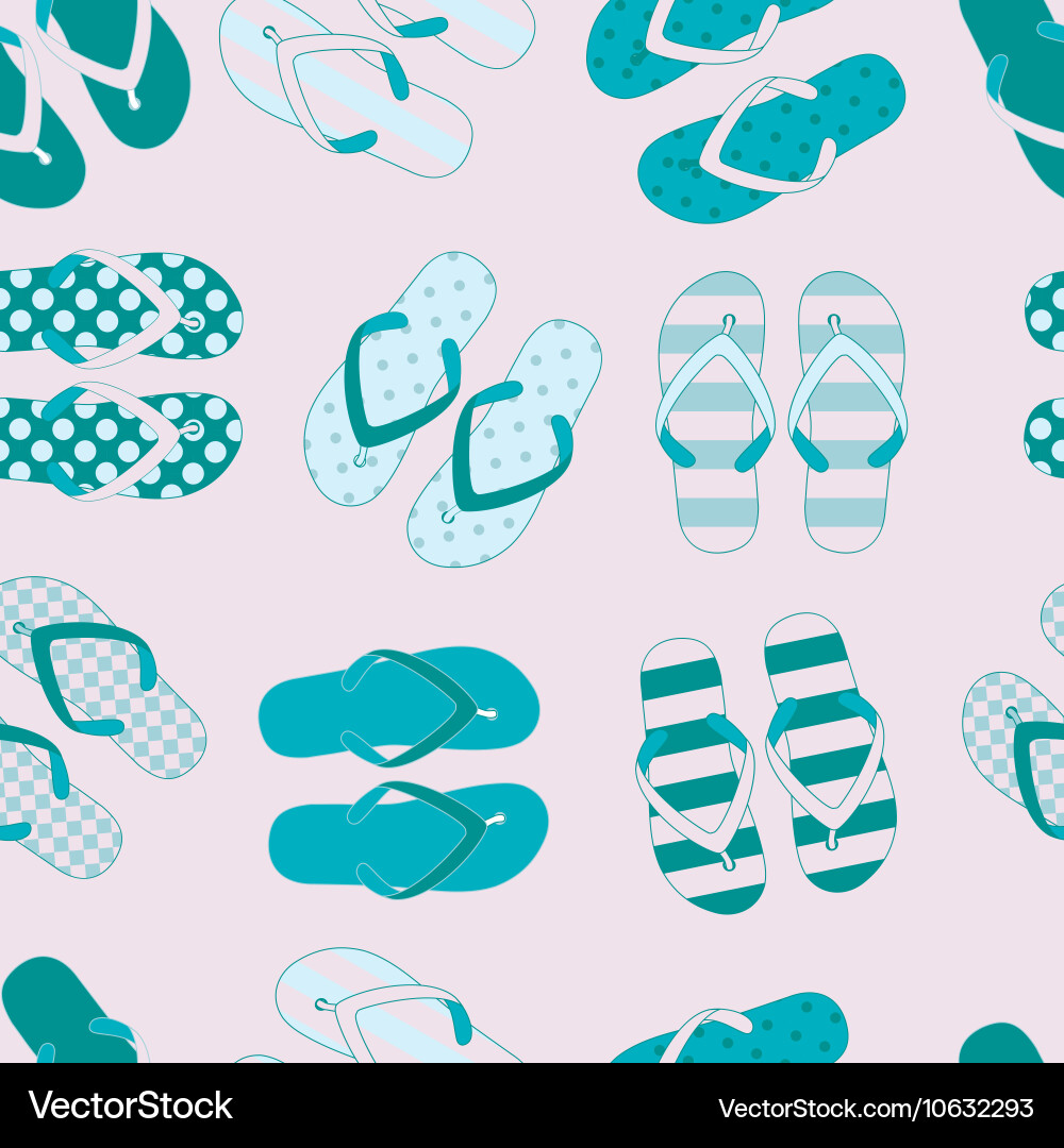 Seamless pattern with colorful flip flops vector image