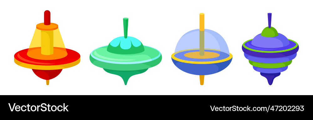Spinning top as squat toy with sharp point Vector Image