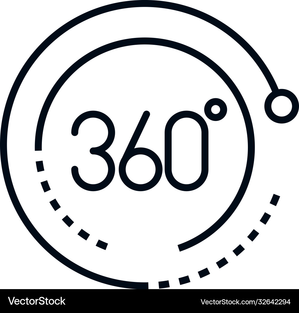 360 degree view virtual tour linear style icon Vector Image