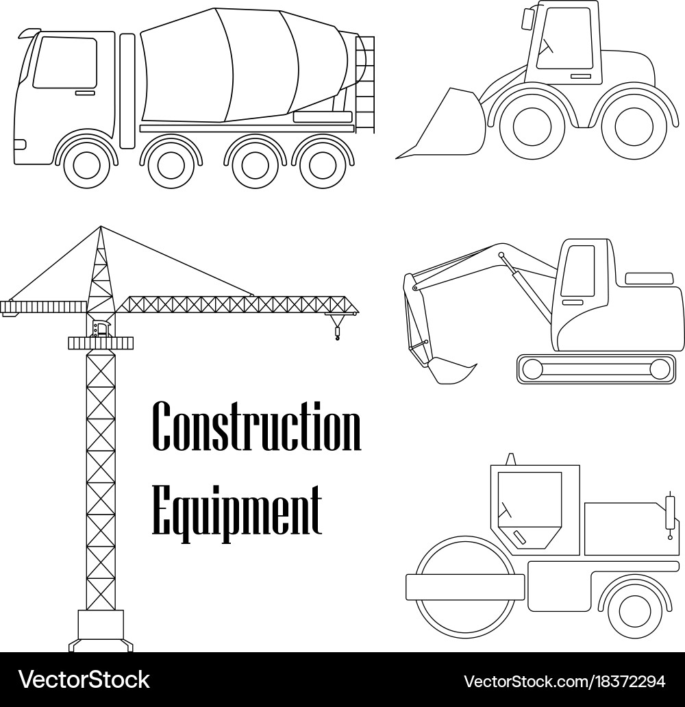 A set of design elements for construction five vector image