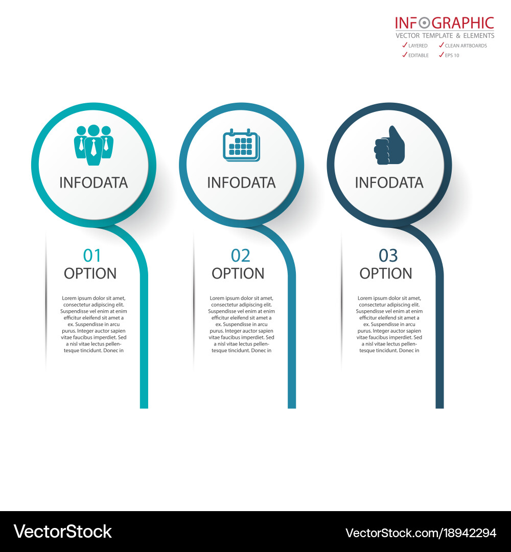 Abstract element infographics 3 option design Vector Image