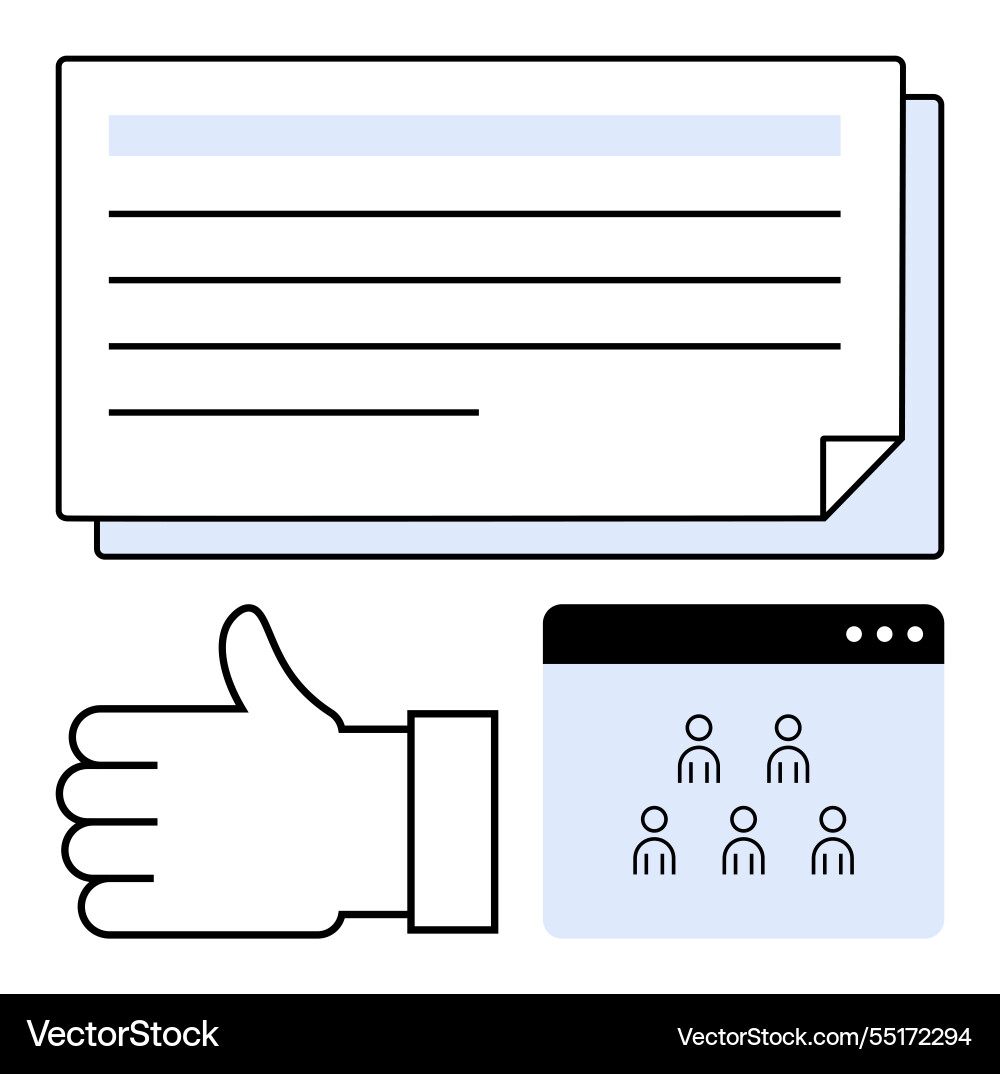 Approval and networking concept with document Approval and networking concept with document vector image