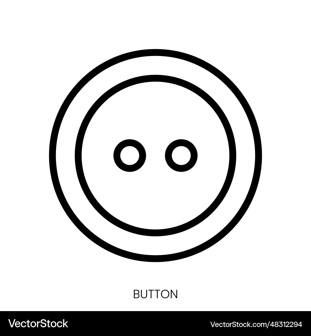 Button icon line art style design isolated Button icon line art style design isolated vector image