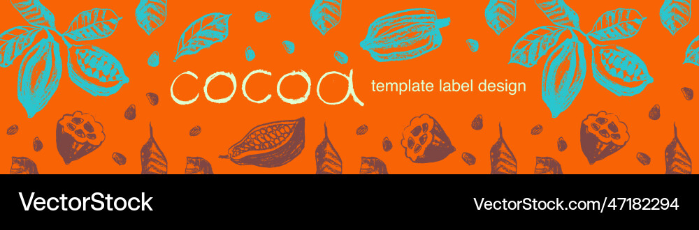 Chocolate banner template with cocoa pattern Chocolate banner template with cocoa pattern vector image