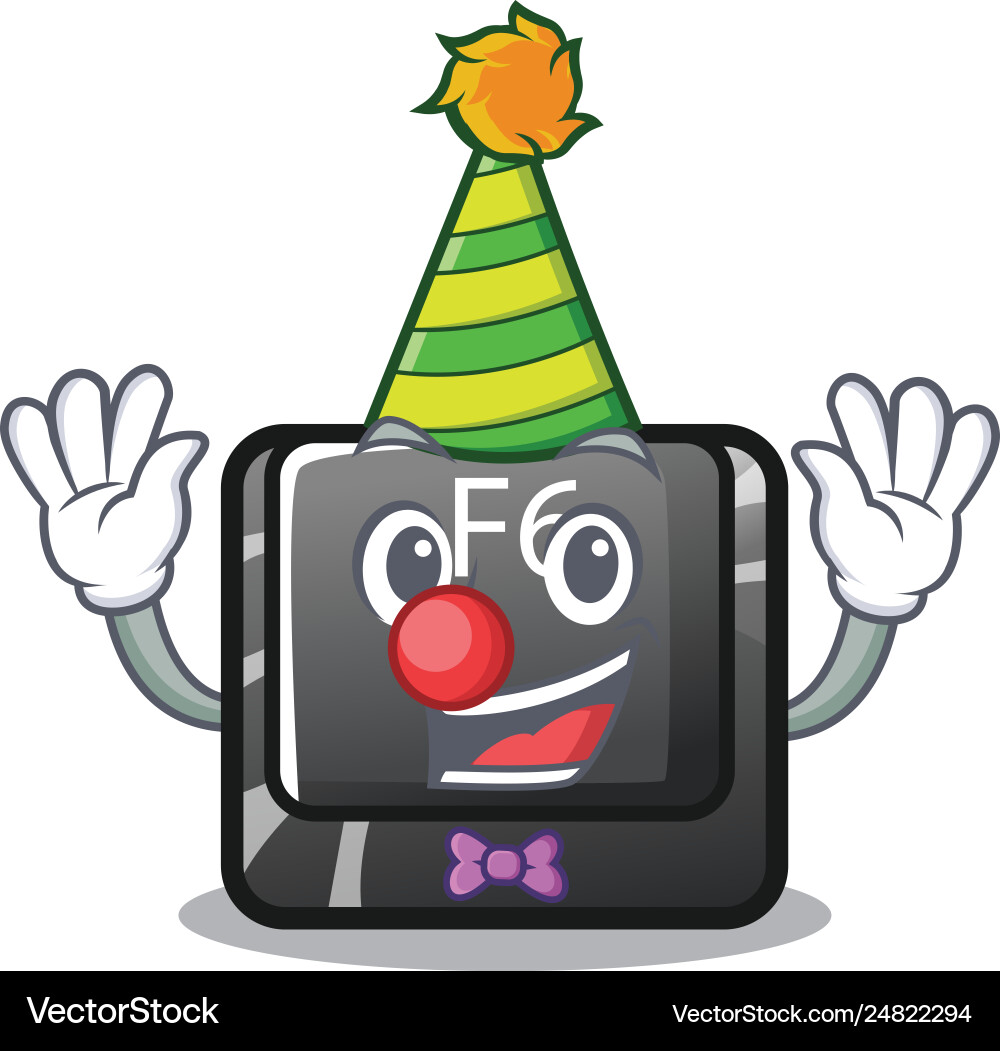 Clown f6 button installed on character computer vector image
