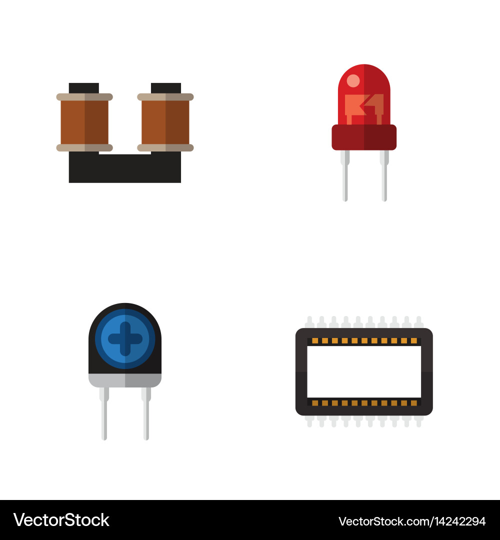 Flat technology set of transducer mainframe vector image