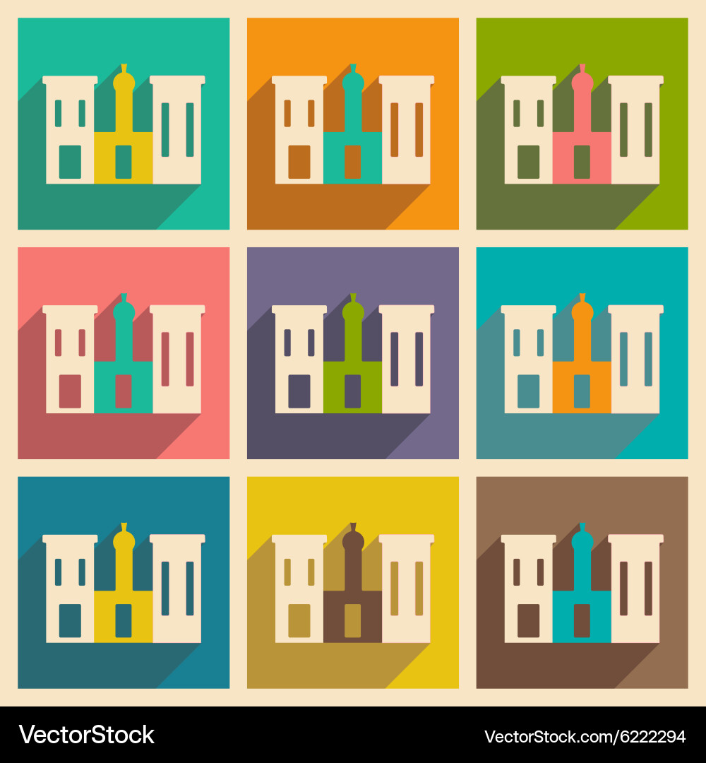 Flat with shadow concept and mobile application Vector Image