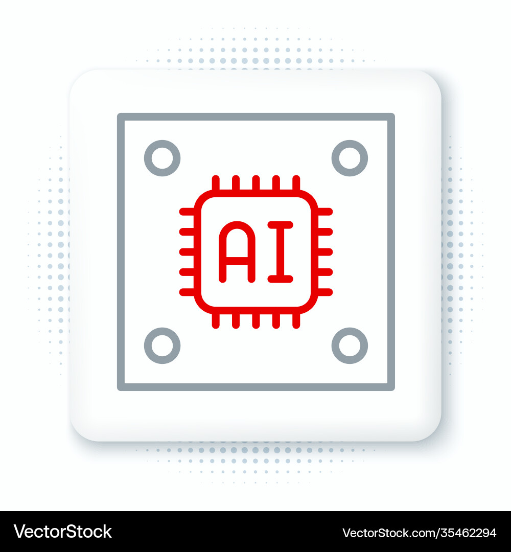Line computer processor with microcircuits cpu Line computer processor with microcircuits cpu vector image