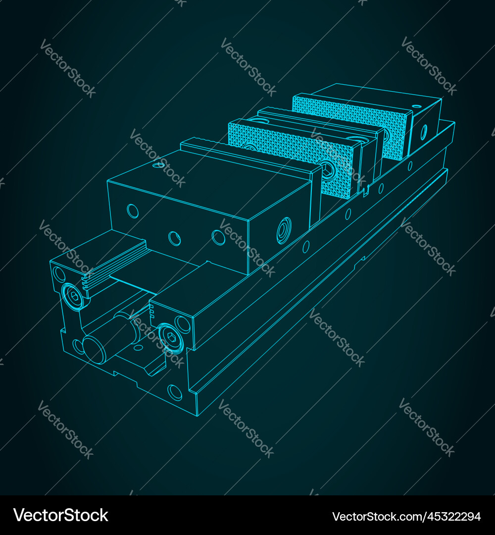 Machine vice for cnc machines vector image