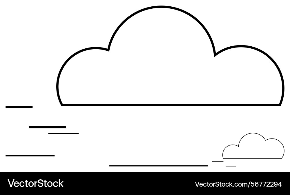 Minimalist clouds with motion lines representing Minimalist clouds with motion lines representing vector image