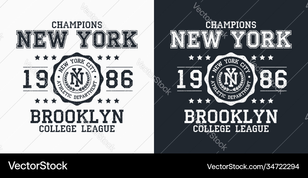 New york brooklyn typography for design clothes New york brooklyn typography for design clothes vector image