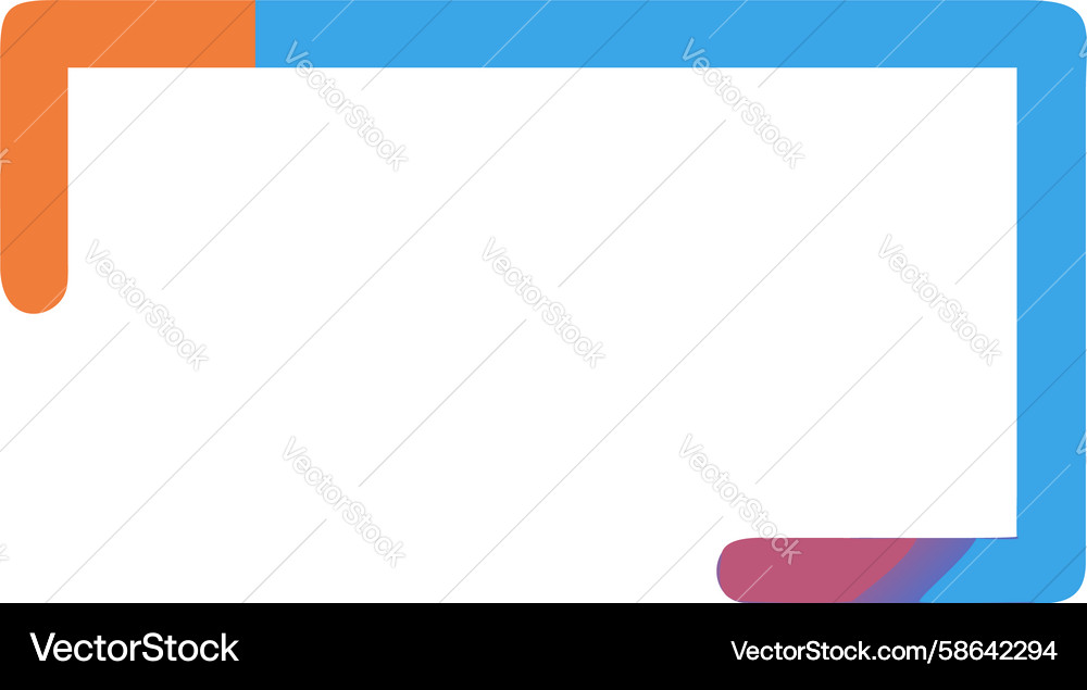 Open rectangle frame with rounded gradient ends Vector Image