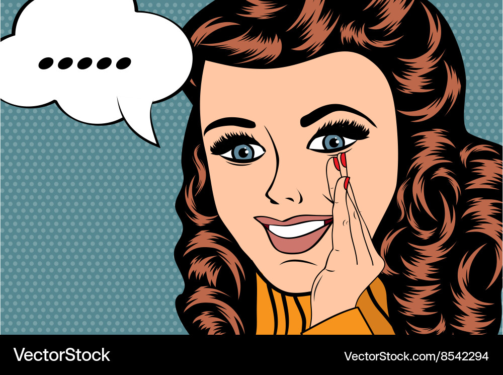 Pop art of girl with the speech bubblepop Vector Image