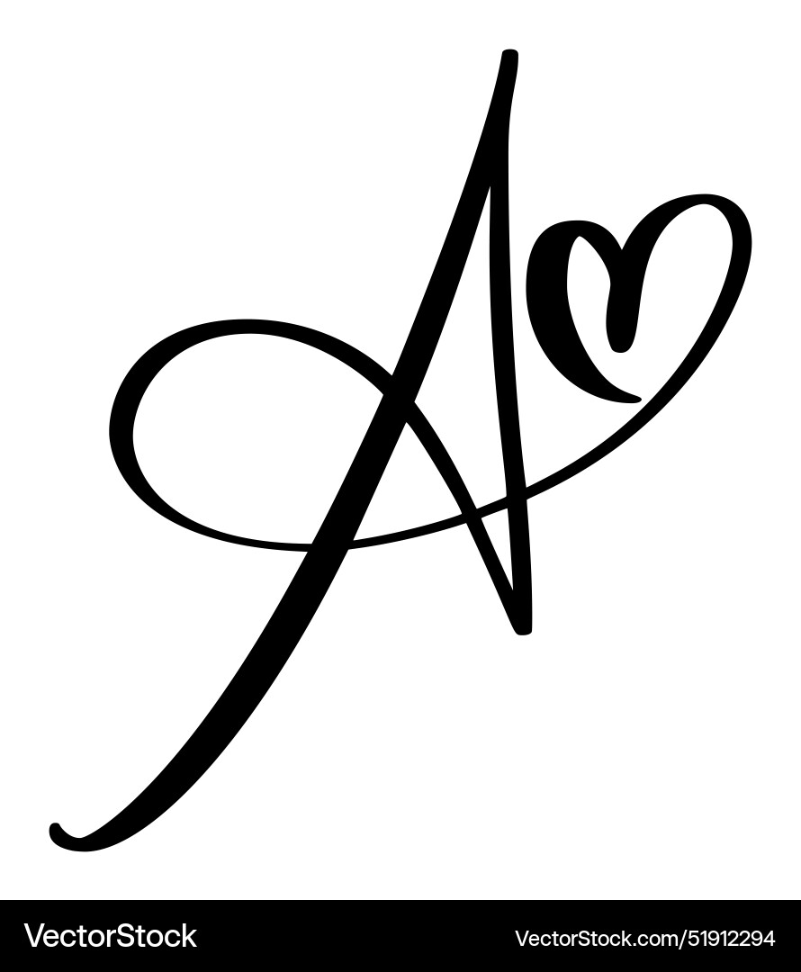 Script capital font logo calligraphy love letter Script capital font logo calligraphy love letter vector image