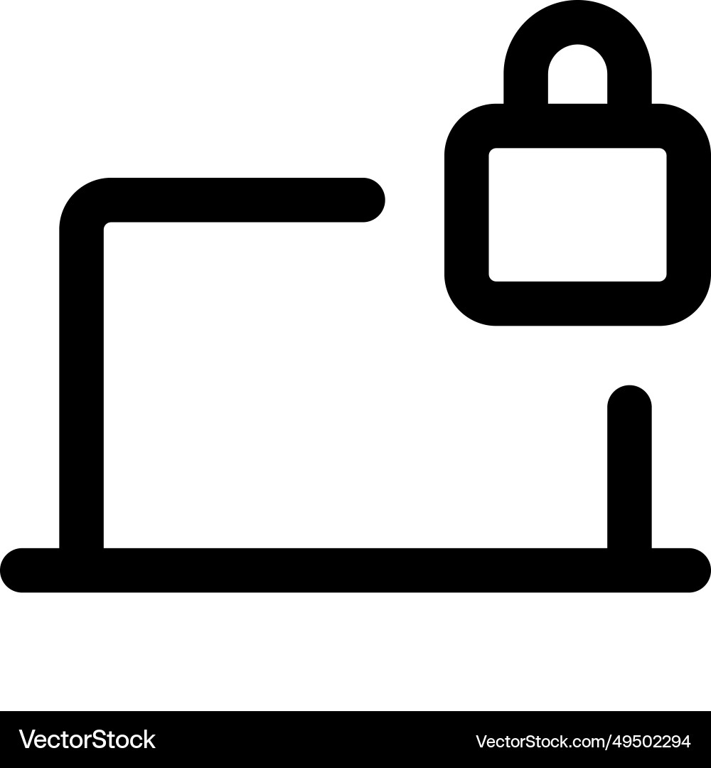 Secure laptop with built-in locking mechanism Vector Image