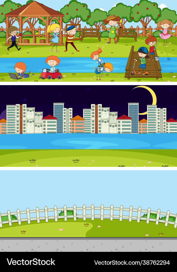 Set different horizontal scenes background Set different horizontal scenes background Vector Image
