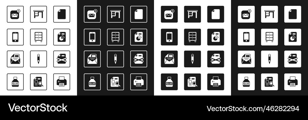 Set file document archive papers drawer mobile Set file document archive papers drawer mobile Vector Image