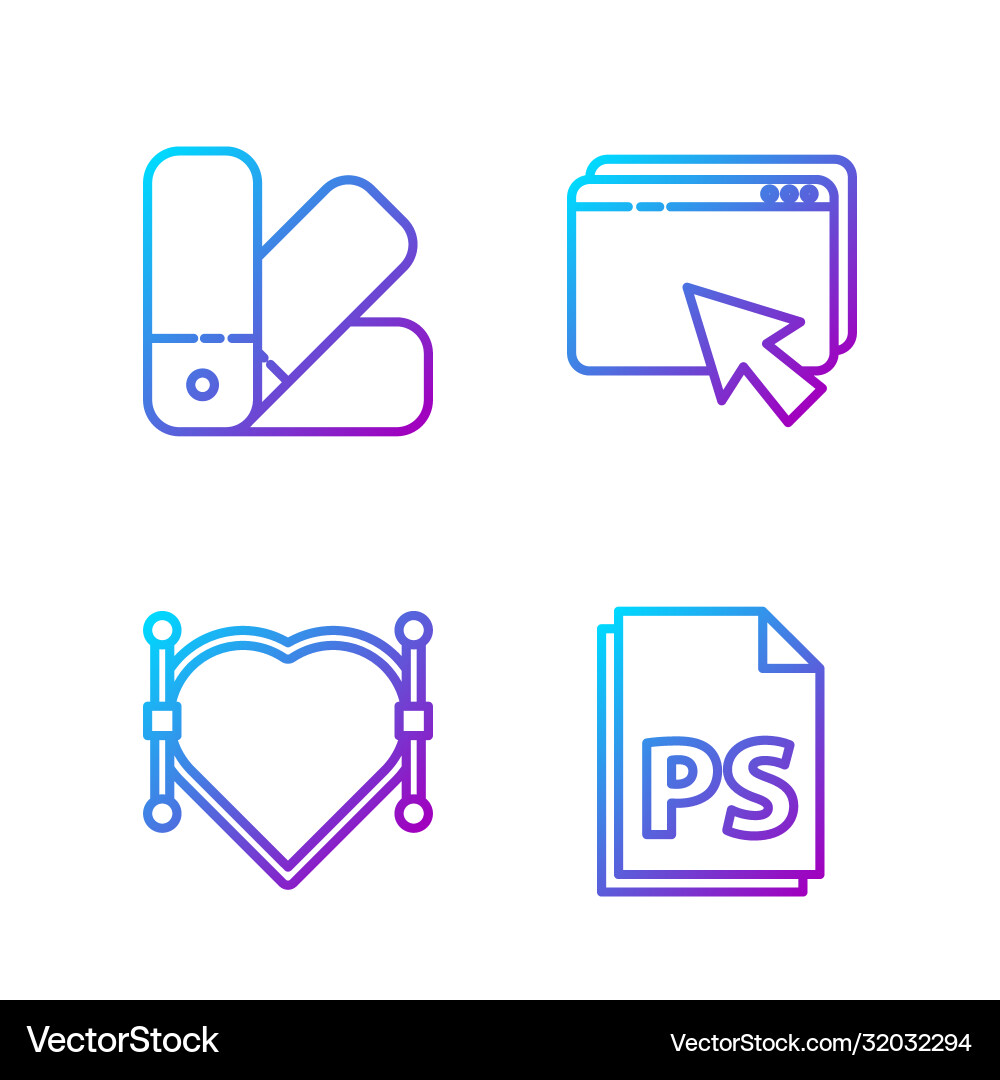 Set line ps file document heart with bezier curve Set line ps file document heart with bezier curve vector image