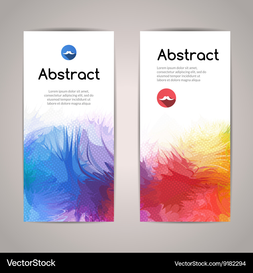 Set of polygonal triangular colorful geometric vector image