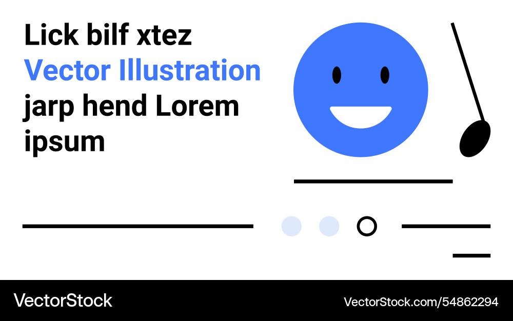 Simple design with blue happy face text elements Simple design with blue happy face text elements vector image