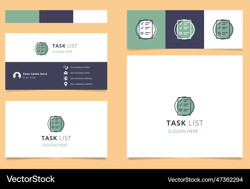 Task list logo design with editable slogan Task list logo design with editable slogan Vector Image