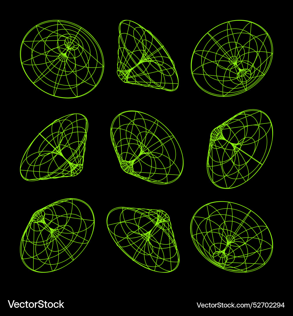 Wireframe lined shapes perspective mesh 3d grid Wireframe lined shapes perspective mesh 3d grid vector image