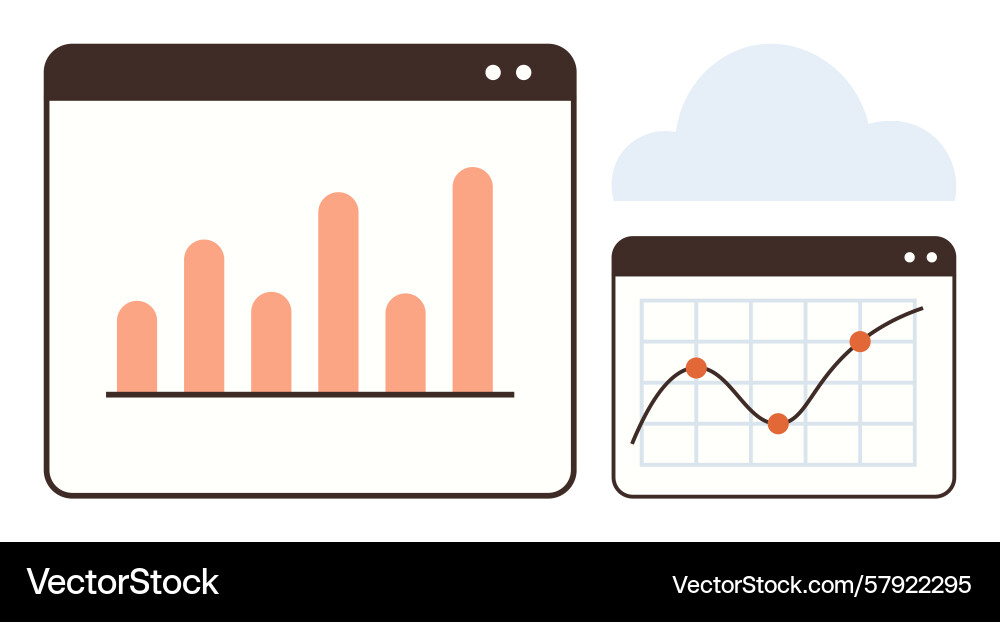 Analytics dashboard displaying growth chart Vector Image