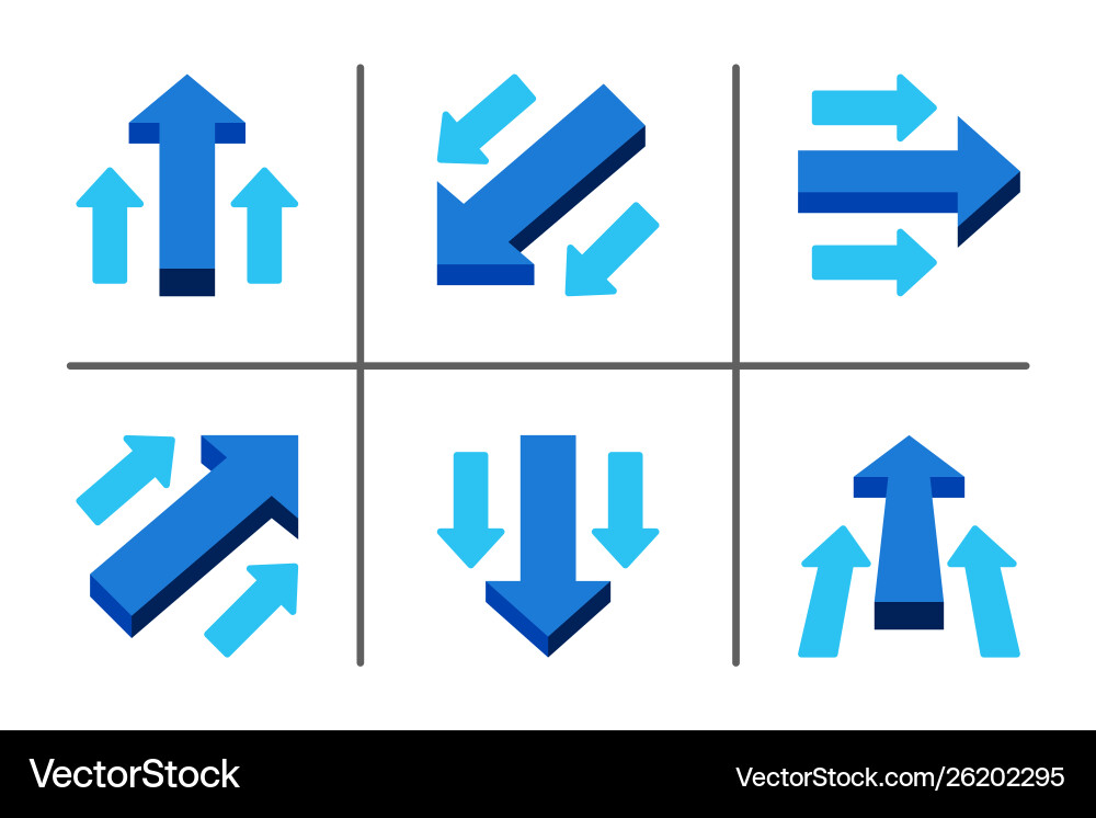 Arrow conceptual and set Arrow conceptual and set vector image