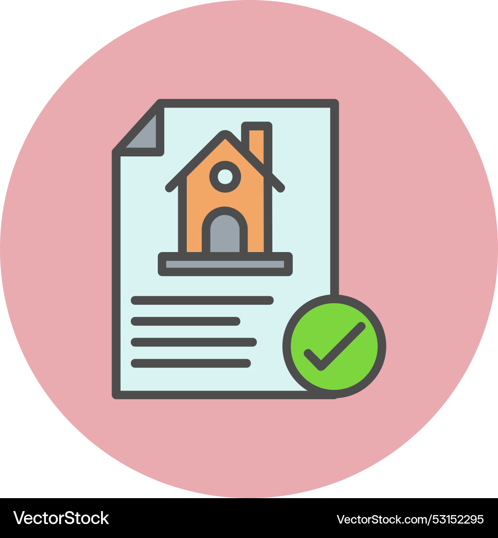 Check list document line filled circle icon Vector Image